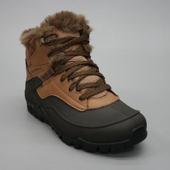 Merrell Ladies 7.5 Aurora 6 Ice+ Brown Waterproof Insulated Hiking Boots J09594 - Picture 1 of 12